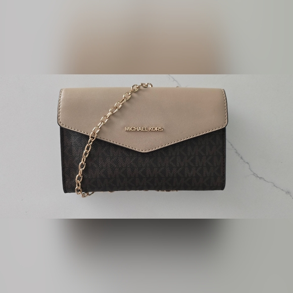 NWOT Michael Kors Beige and Brown Purse - Picture 1 of 8